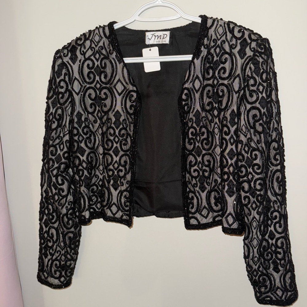 JMD Black Embroidered Women's Blazer